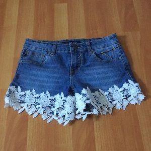 Lace Jean Shorts